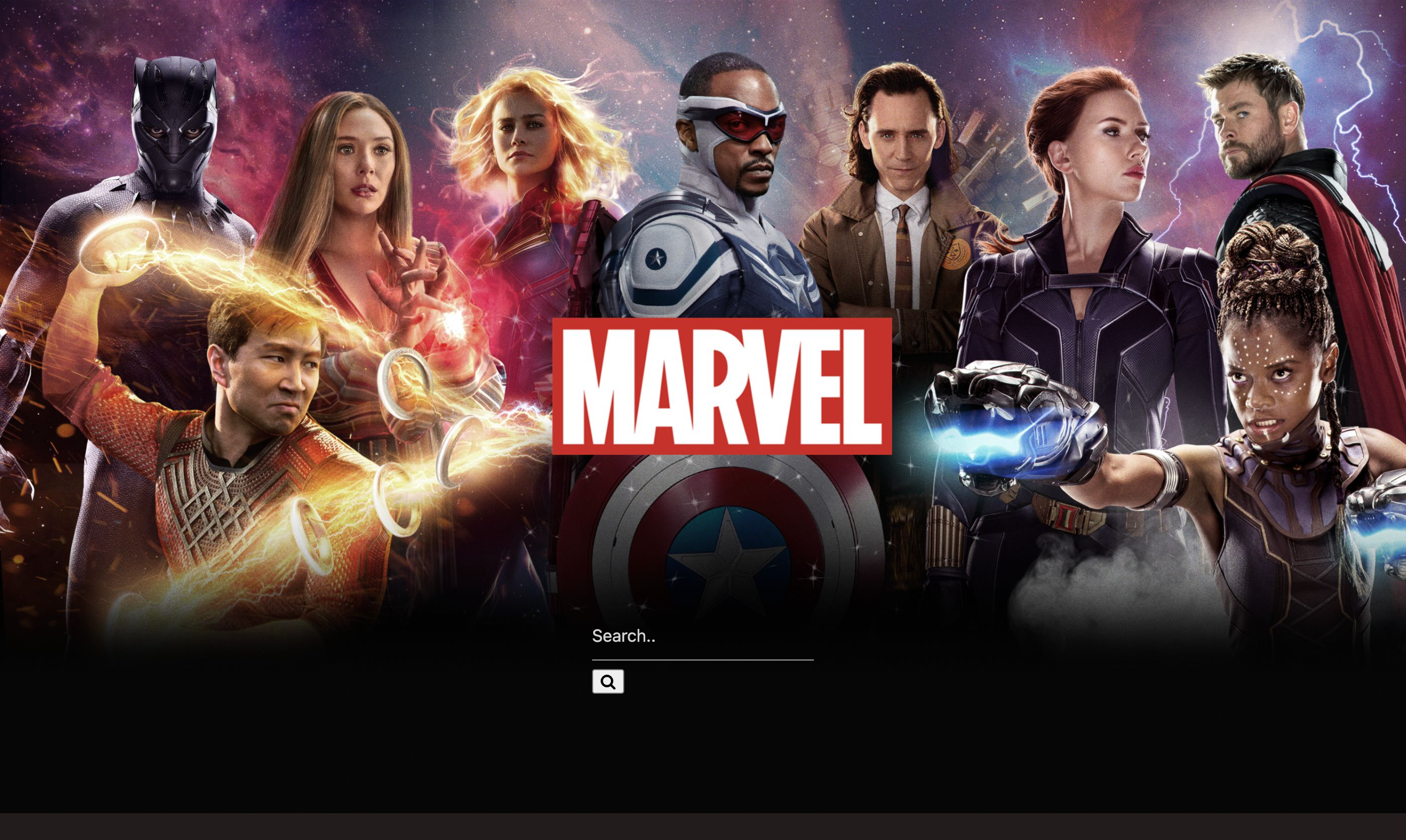 Screenshot of a Marvel App